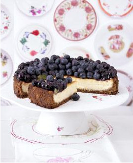 Ingwer Cheesecake mit Blaubeeren