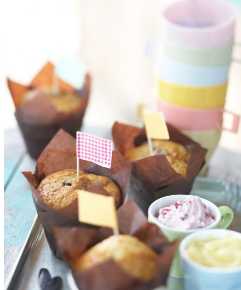 Muffins mit Preiselbeer  und Ahornsirup Butter