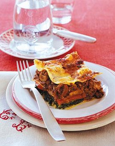 Lasagne mit Gorgonzola und Pilz Bolognese