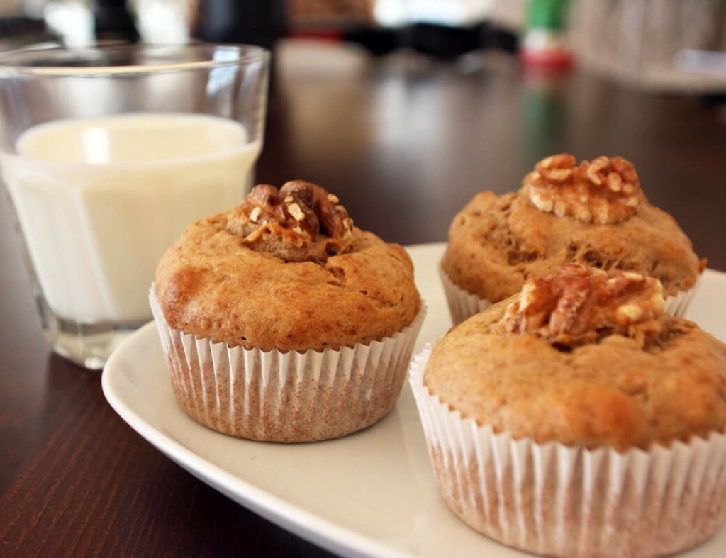 bananen walnuss muffins
