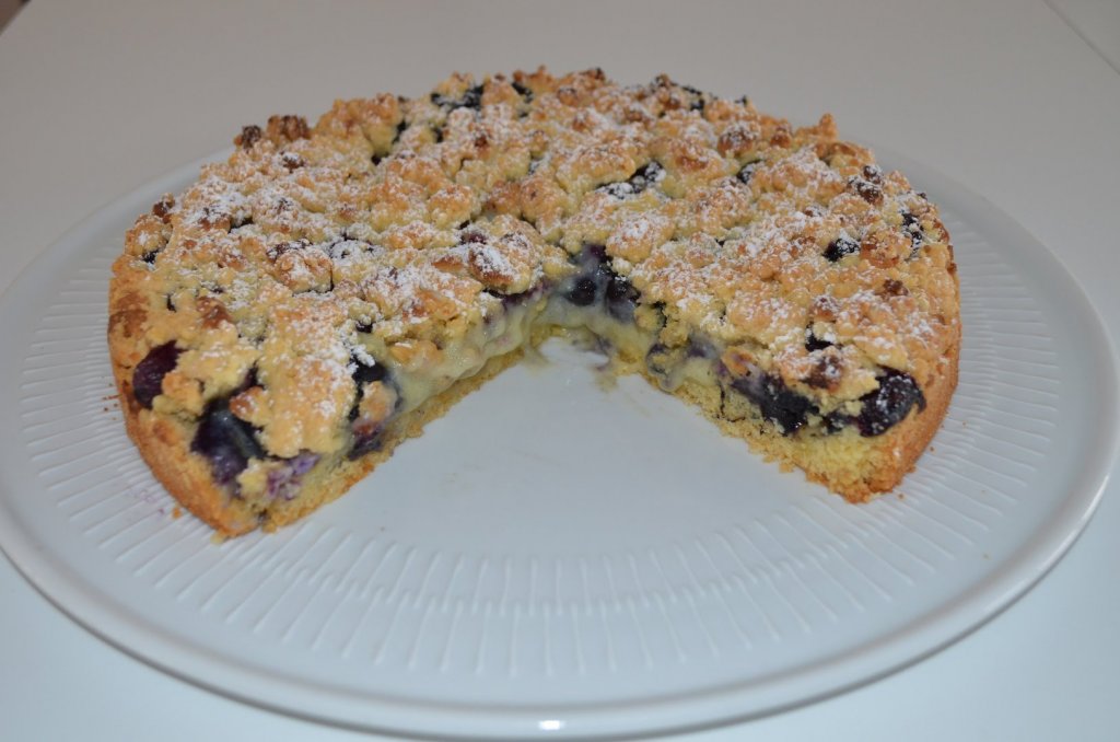 blaubeer vanille pudding kuchen