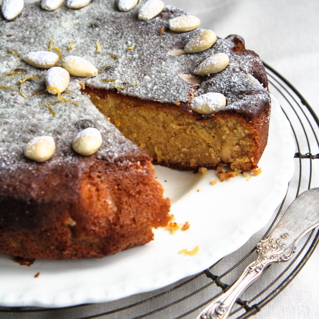 Zitronen Mandel Kuchen mit Honig