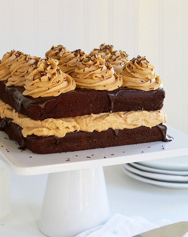 Chocolate Pumpkin Cake with Pumpkin Whipped Cream and Milk Chocolate Ganache