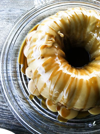 Pumpkin Spice Cake with Maple Glaze and Cider Caramel