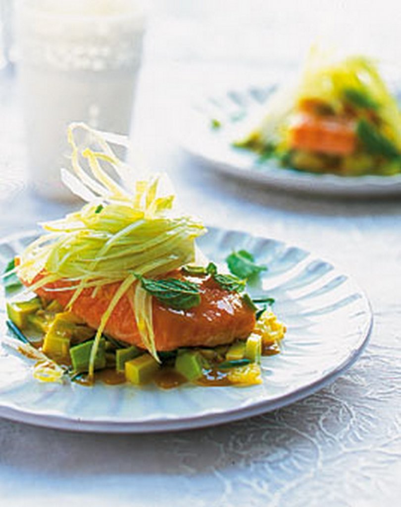 Lachsfilet mit Avocadosalsa