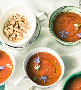 Kalte Tomaten Melonen Suppe