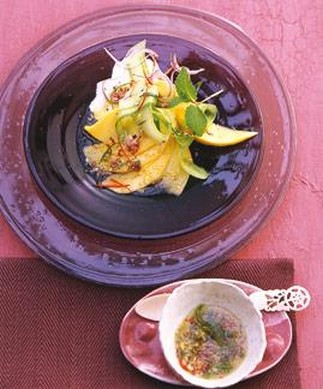 Mango Carpaccio mit Ingwerdressing